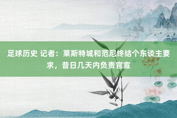 足球历史 记者：莱斯特城和范尼终结个东谈主要求，昔日几天内负责官宣