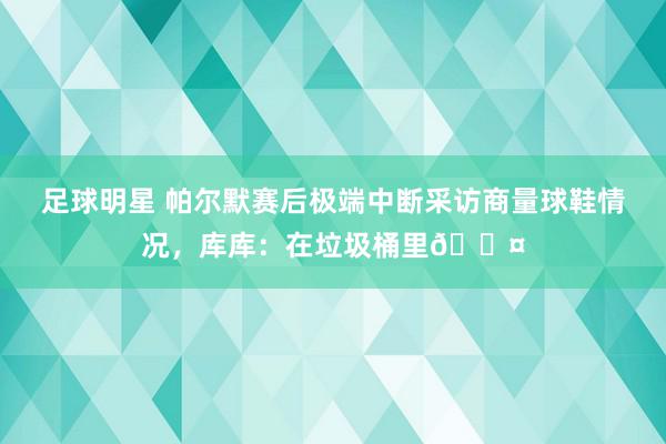 足球明星 帕尔默赛后极端中断采访商量球鞋情况，库库：在垃圾桶里😤