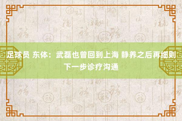 足球员 东体：武磊也曾回到上海 静养之后再细则下一步诊疗沟通