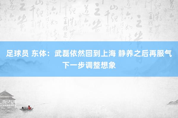 足球员 东体：武磊依然回到上海 静养之后再服气下一步调整想象