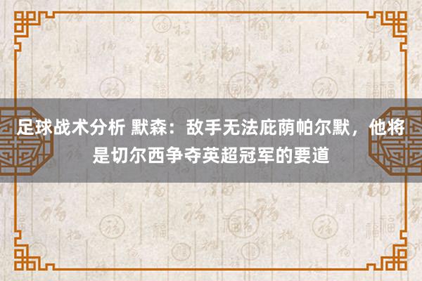 足球战术分析 默森：敌手无法庇荫帕尔默，他将是切尔西争夺英超冠军的要道