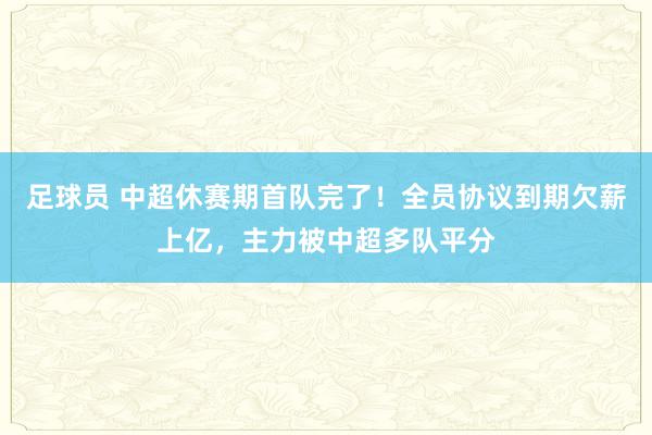 足球员 中超休赛期首队完了！全员协议到期欠薪上亿，主力被中超多队平分